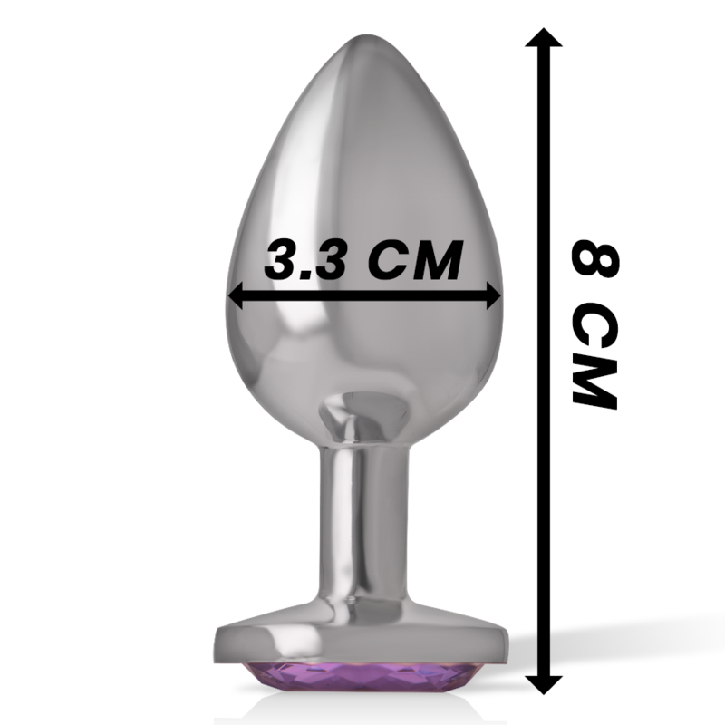 INTENSE - PLUG ANAL DE METAL DE ALUMÍNIO COM CRISTAL VIOLETA TAMANHO M - Imagem 2