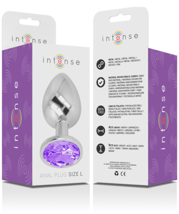 Alternative view of INTENSE - PLUG ANAL DE METAL DE ALUMÍNIO COM CRISTAL VIOLETA TAMANHO L