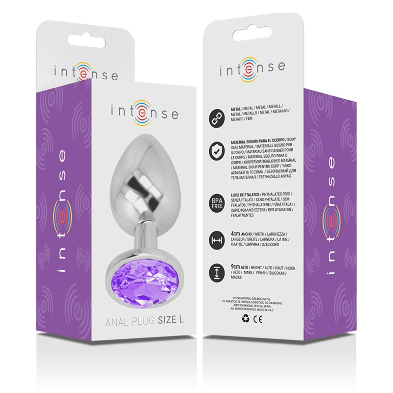 INTENSE - PLUG ANAL DE METAL DE ALUMÍNIO COM CRISTAL VIOLETA TAMANHO L - Image 2