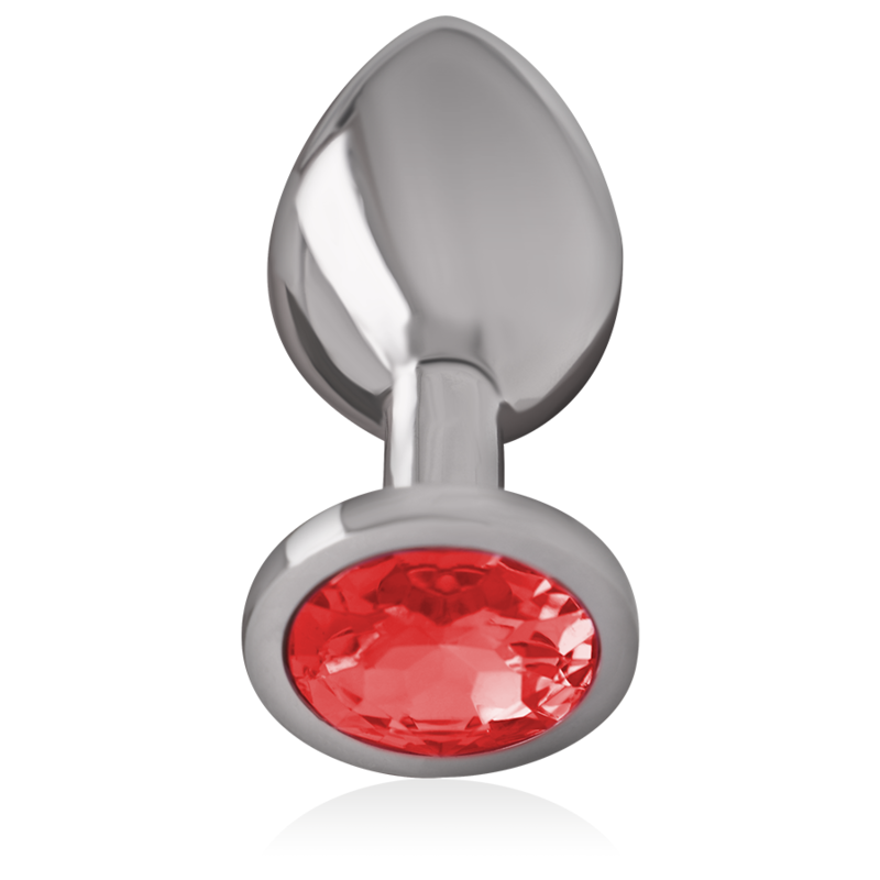 INTENSE - PLUG ANAL DE METAL DE ALUMÍNIO COM CRISTAL VERMELHO TAMANHO S - Imagem 2