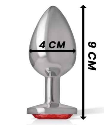 Alternative view of INTENSE - PLUG ANAL DE METAL DE ALUMÍNIO COM CRISTAL VERMELHO TAMANHO L