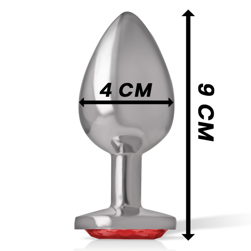 INTENSE - PLUG ANAL DE METAL DE ALUMÍNIO COM CRISTAL VERMELHO TAMANHO L - Image 2
