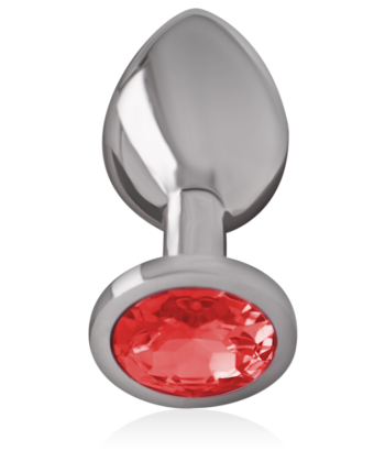 INTENSE - PLUG ANAL DE METAL DE ALUMÍNIO COM CRISTAL VERMELHO TAMANHO L