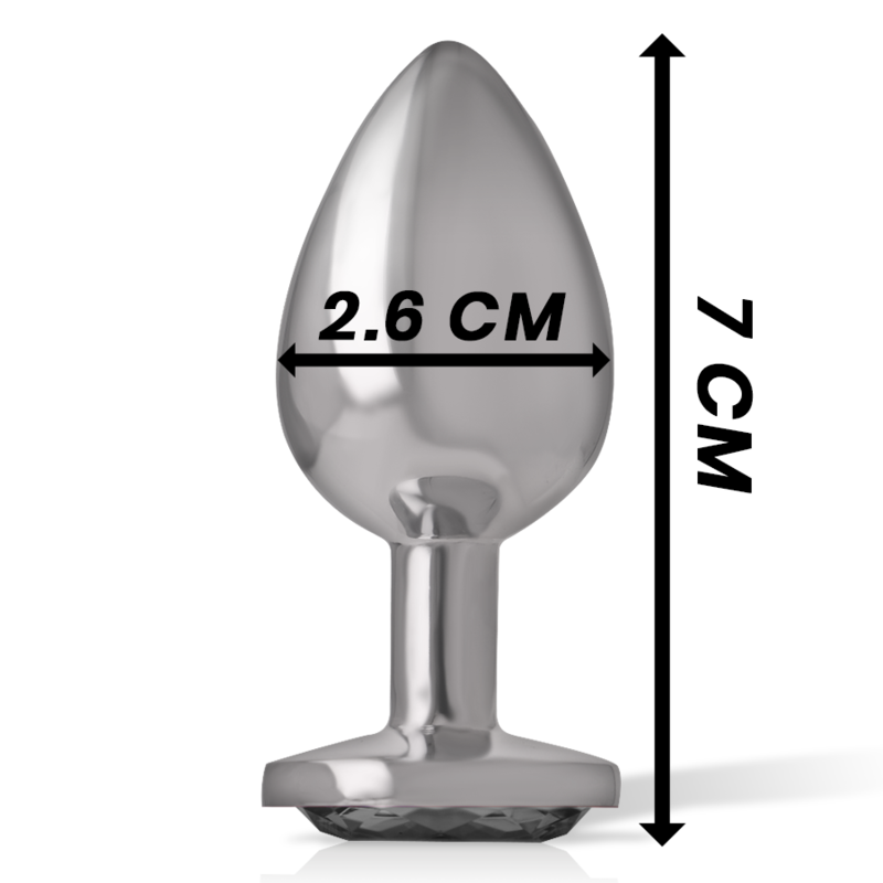 INTENSE - PLUG ANAL DE METAL DE ALUMÍNIO COM CRISTAL PRETO TAMANHO S - Imagem 5