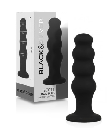 BLACK&SILVER - PLUG ANAL DE SILICONE SCOTT PREMIUM PRETO