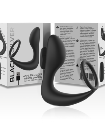 BLACK&SILVER - MASSAGER ANAL COM CONTROLE REMOTO SILICONE RECARREGVEL PRETO
