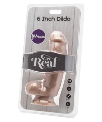 Visão alternativa de GET REAL - DILDO 12 CM COM BOLAS VIBRADOR PELE