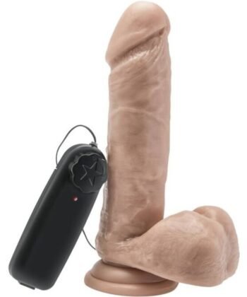 GET REAL - DILDO 18 CM COM BOLAS VIBRADOR PELE