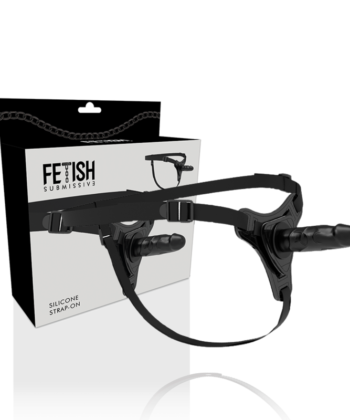 Visão alternativa de FETISH SUBMISSIVE HARNESS - SILICONE PRETO REALISTA 15 CM