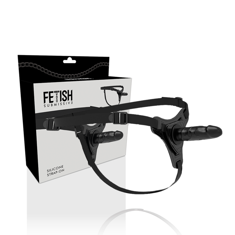 FETISH SUBMISSIVE HARNESS - SILICONE PRETO REALISTA 15 CM - Imagem 2