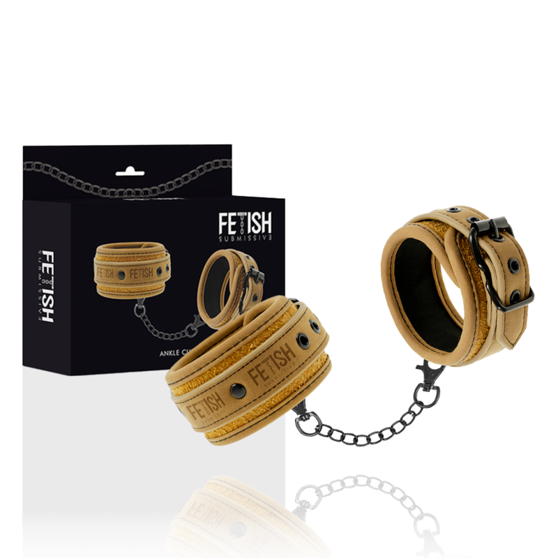 FETISH SUBMISSIVE ORIGIN - PUNHOS DE TORNOZELO DE COURO VEGANO COM FORRO DE NEOPRENE - Imagem 2