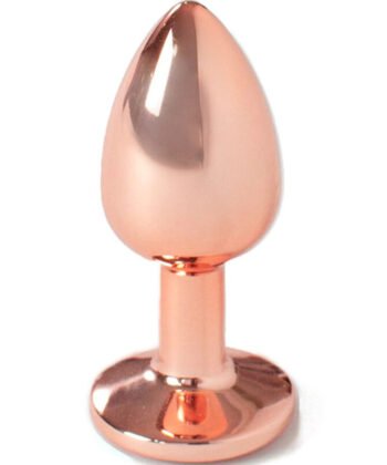 SECRETPLAY - PLUG ANAL DE METAL OURO ROSA TAMANHO PEQUENO 7 CM