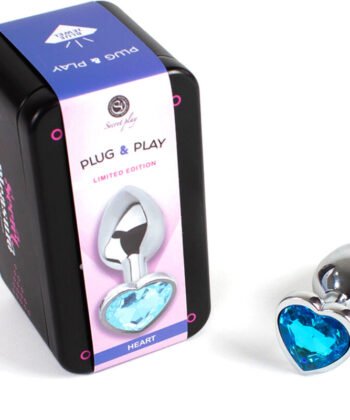 Visão alternativa de SECRETPLAY - PLUG ANAL DE METAL CORAO AZUL TAMANHO PEQUENO 7 CM