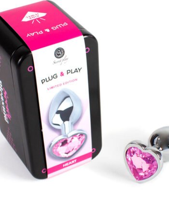 Visão alternativa de SECRETPLAY - PLUG ANAL DE METAL FÚCSIA CORAO PEQUENO TAMANHO 7 CM