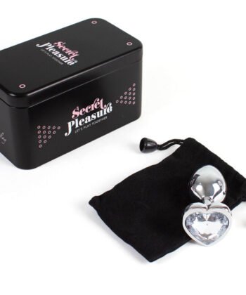 SECRETPLAY - PLUG ANAL DE METAL CORAÇÃO DE CRISTAL TRANSPARENTE TAMANHO PEQUENO 7 CM - Image 4