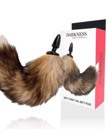 DARKNESS - CAUDA NATURAL COM PLUG ANAL DE SILICONE 10 CM