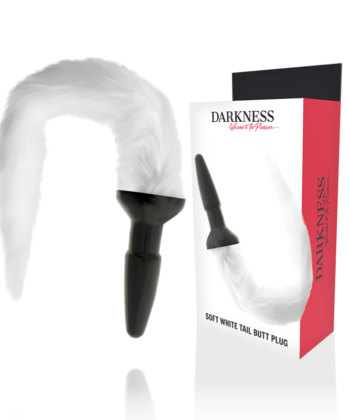 DARKNESS - PLUG ANAL DE SILICONE COM CAUDA BRANCA