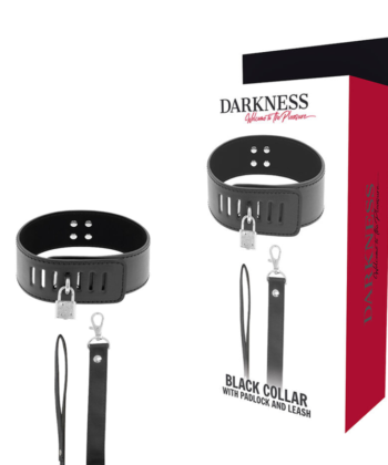 DARKNESS - COLAR BDSM COM FECHADURA PRETA