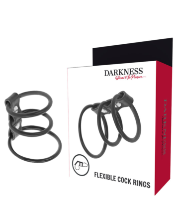 DARKNESS - CONJUNTO DE 3 ANÉIS PARA O PÉNIS FLEXÍVEIS