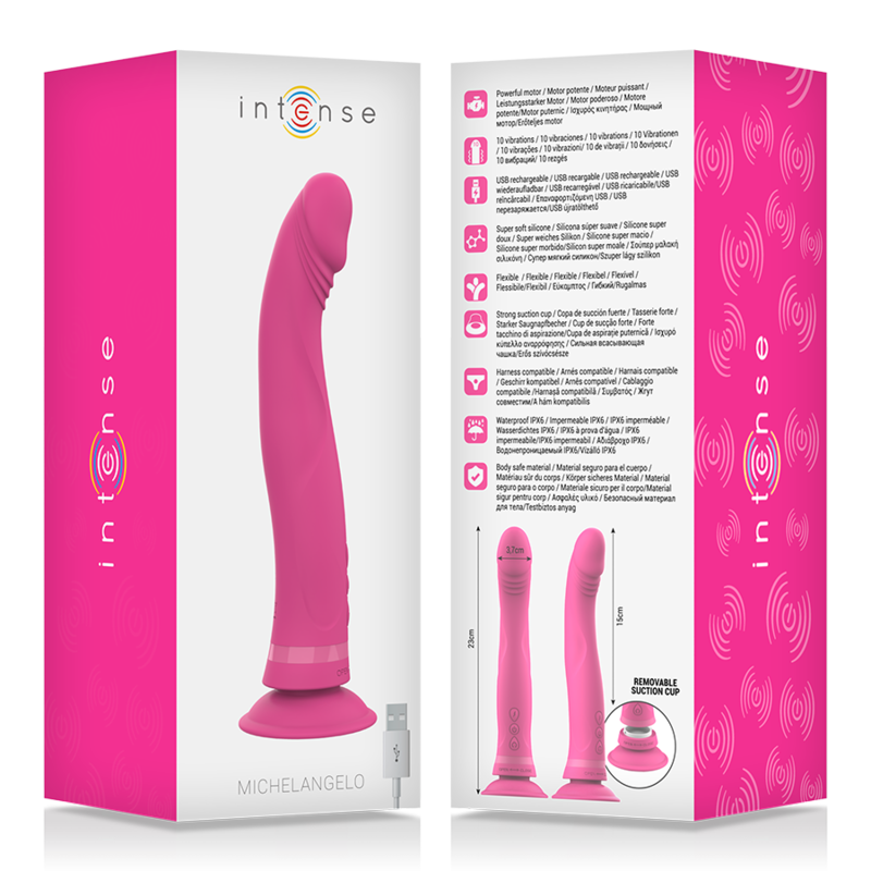INTENSE - MICHELANGELO ROSA VIBRADOR DE SILICONE DILDO - Image 4
