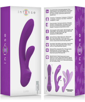 INTENSE - VIBRADOR LUIGI COELHO SILICONE LÍQUIDO ROXO