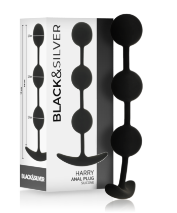 BLACK&SILVER - ROSÁRIO ANAL HARRY 3 ESFERAS DE SILICONE 14 CM