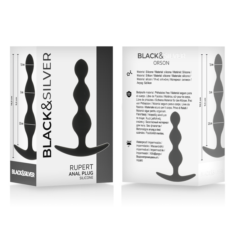 BLACK&SILVER - CORRENTE DE BOLA ANAL RUPERT 10 CM - Image 2