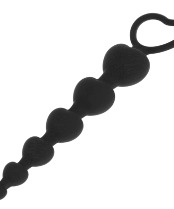 BLACK&SILVER - CADEIA DE CORAÇÕES ANAL MILA 18 CM