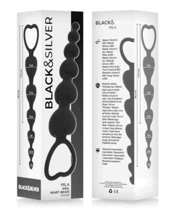 Alternative view of BLACK&SILVER - CADEIA DE CORAÇÕES ANAL MILA 18 CM