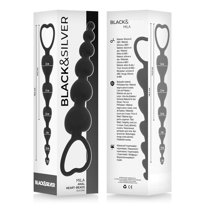 BLACK&SILVER - CADEIA DE CORAÇÕES ANAL MILA 18 CM - Image 2