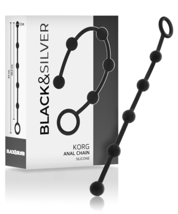 BLACK&SILVER - KORG ANAL ROSÁRIO SILICONE INICIAÇÃO 21 CM