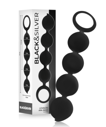 Alternative view of BLACK&SILVER - ROSÁRIO ANAL LENNON 4 ESFERAS DE SILICONE 15 CM