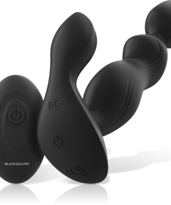 Visão alternativa de BLACK&SILVER - CONTROLE REMOTO DE SILICONE CORA PLUG ANAL