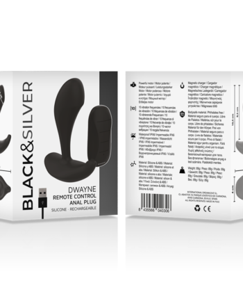 Visão alternativa de BLACK&SILVER - CONTROLE REMOTO DE SILICONE DWAYNE ANAL PLUG