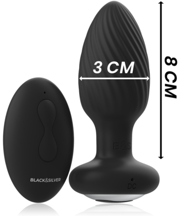 Visão alternativa de BLACK&SILVER - PLUG DE POÇOS SILICONE ANAL ROTATOR CONTROLE REMOTO
