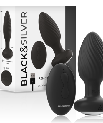 BLACK&SILVER - PLUG DE POÇOS SILICONE ANAL ROTATOR CONTROLE REMOTO