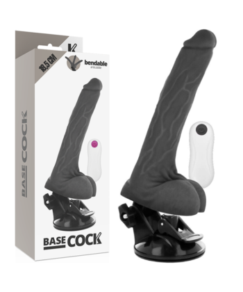 BASECOCK - VIBRADOR REALÍSTICO ARTICULABLE CONTROL REMOTO NATURAL 18.5 CM -O- 4 CM