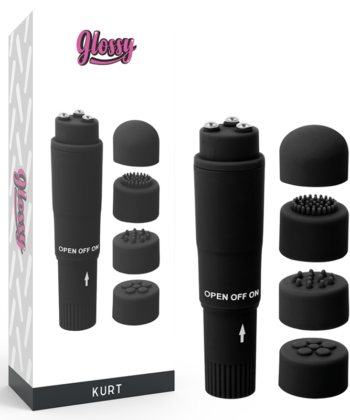 GLOSSY - POCKET KURT MASAJEADOR NEGRO