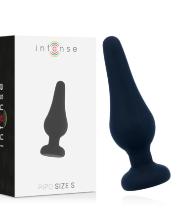 INTENSE - PLUG ANAL PIPO S SILICONE PRETO 9,8 CM