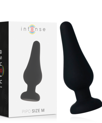 INTENSE - PLUG ANAL PIPO M SILICONE PRETO 11 CM
