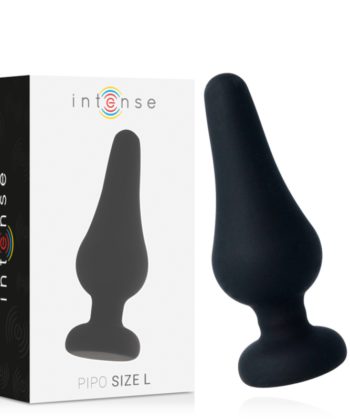 INTENSE - PLUG ANAL PIPO L SILICONE PRETO 13 CM