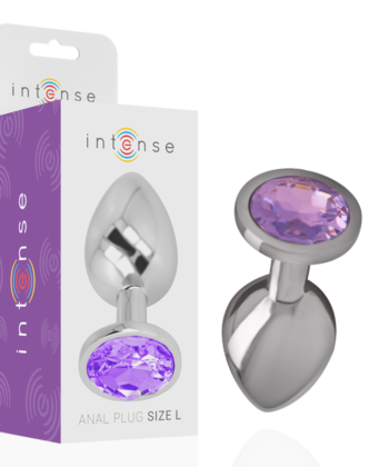 INTENSE - PLUG ANAL DE METAL DE ALUMÍNIO COM CRISTAL VIOLETA TAMANHO S