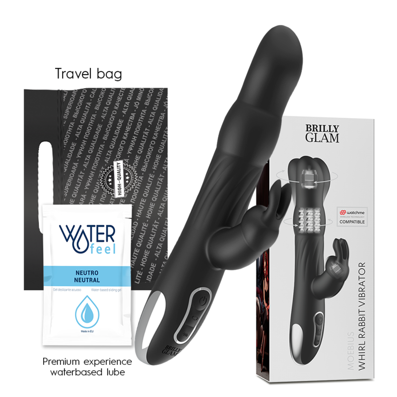 BRILLY GLAM - MOEBIUS VIBRADOR RABBIT E ROTADOR + CONTROLO REMOTO WATCHME - Imagem 3