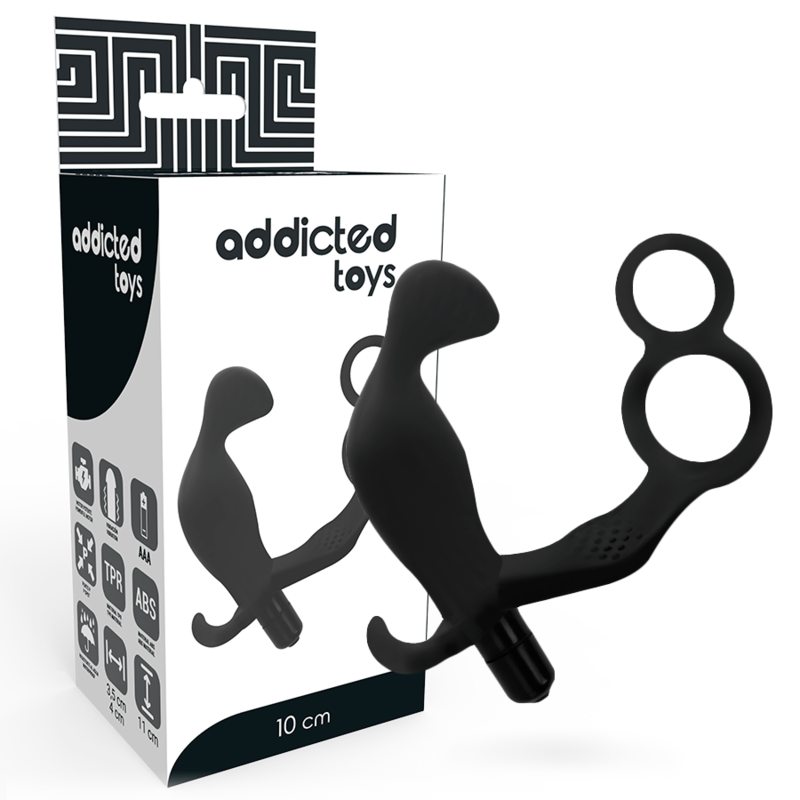 ADDICTED TOYS - PLUG ANAL COM ANEL DE PÊNIS DUPLO E TESTÍCULOS PRETO - Imagem 5