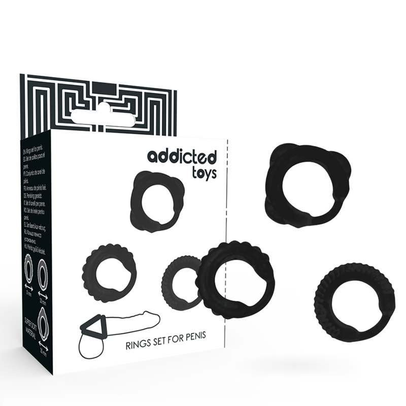 ADDICTED TOYS - CONJUNTO DE ANEL C - PRETO - Imagem 4