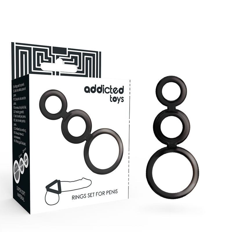 ADDICTED TOYS - CONJUNTO DE ANÉIS - PARA PÊNIS - FUMADO - Imagem 5