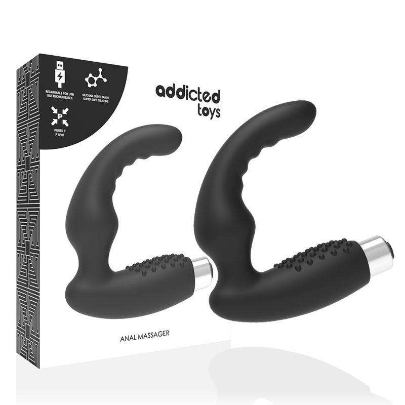 ADDICTED TOYS - VIBRADOR PROSTTICO VIBRADOR RECARREGVEL - MODELO 2 - PRETO - Imagem 2
