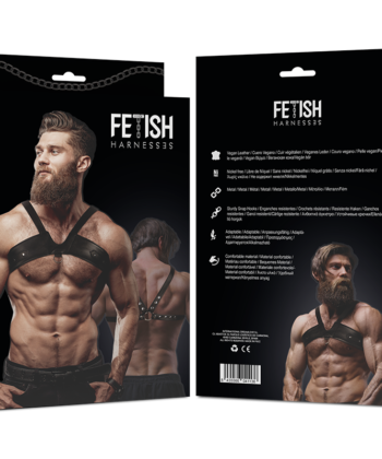 Visão alternativa de FETISH SUBMISSIVE ATTITUDE - ARNÊS DE PEITO DE COURO ECOLÓGICO BRIGADE MASCULINO