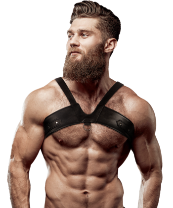 FETISH SUBMISSIVE ATTITUDE - ARNÊS DE PEITO DE COURO ECOLÓGICO BRIGADE MASCULINO