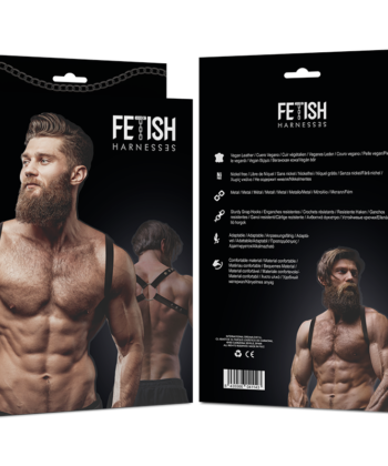 Visão alternativa de FETISH SUBMISSIVE ATTITUDE - ARREIO DE COSTAS DE COURO ECOLÓGICO MASCULINO